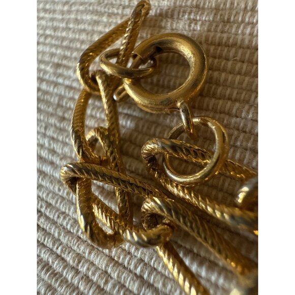 Vintage Gold-Tone Filigree Pendant Necklace With Double Cross Unique - Picture 11 of 15